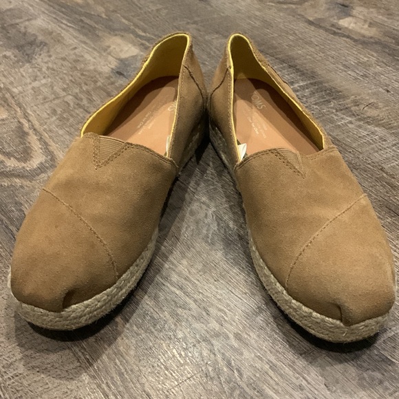Toms Platform Alpargata Shoes Slip On suede upper Loafers Flats size 8 - Picture 3 of 5